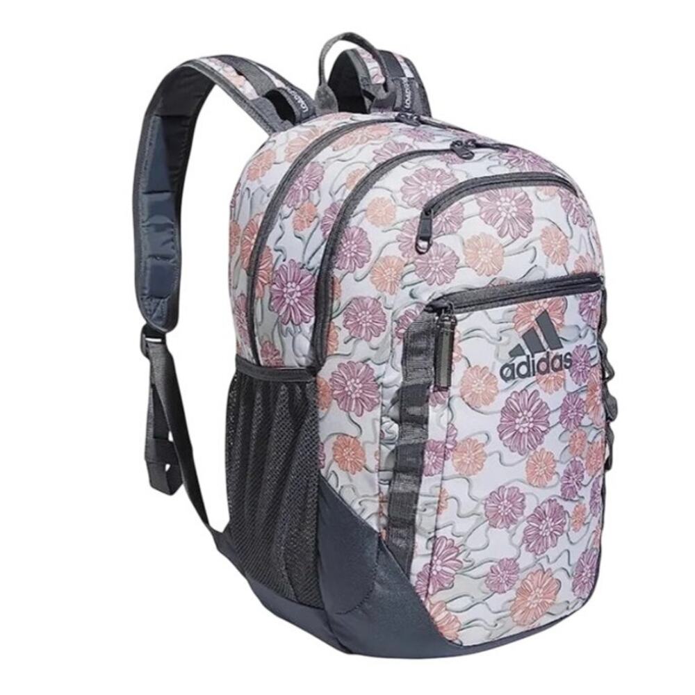 adidas Excel 6 Backpack with a White Floral Print
